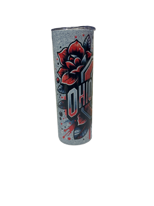 Full Wrap Sublimation - Ohio State Roses - 20 oz Size