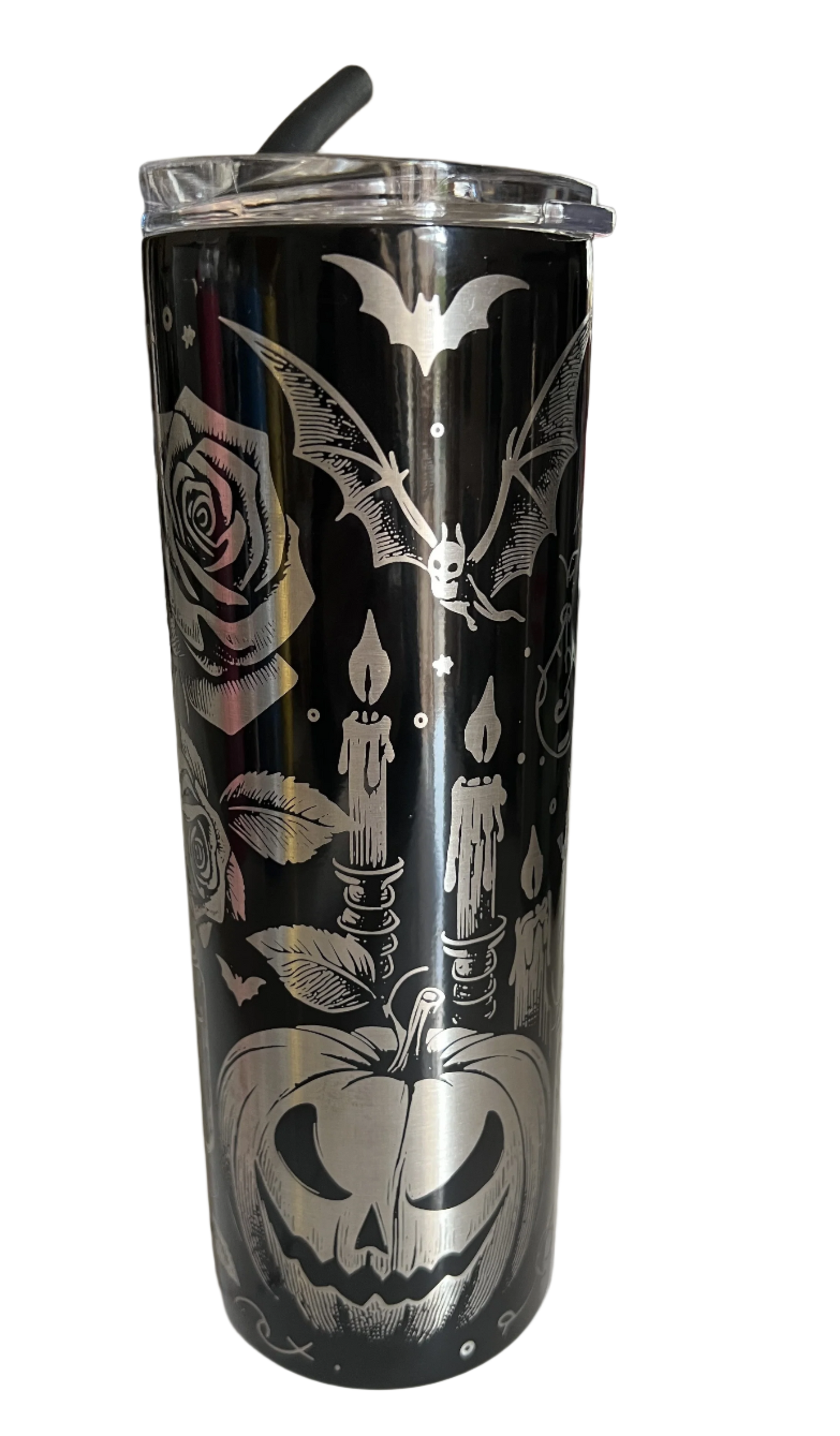 Engraved Black Candle Theme 20 oz Tumbler