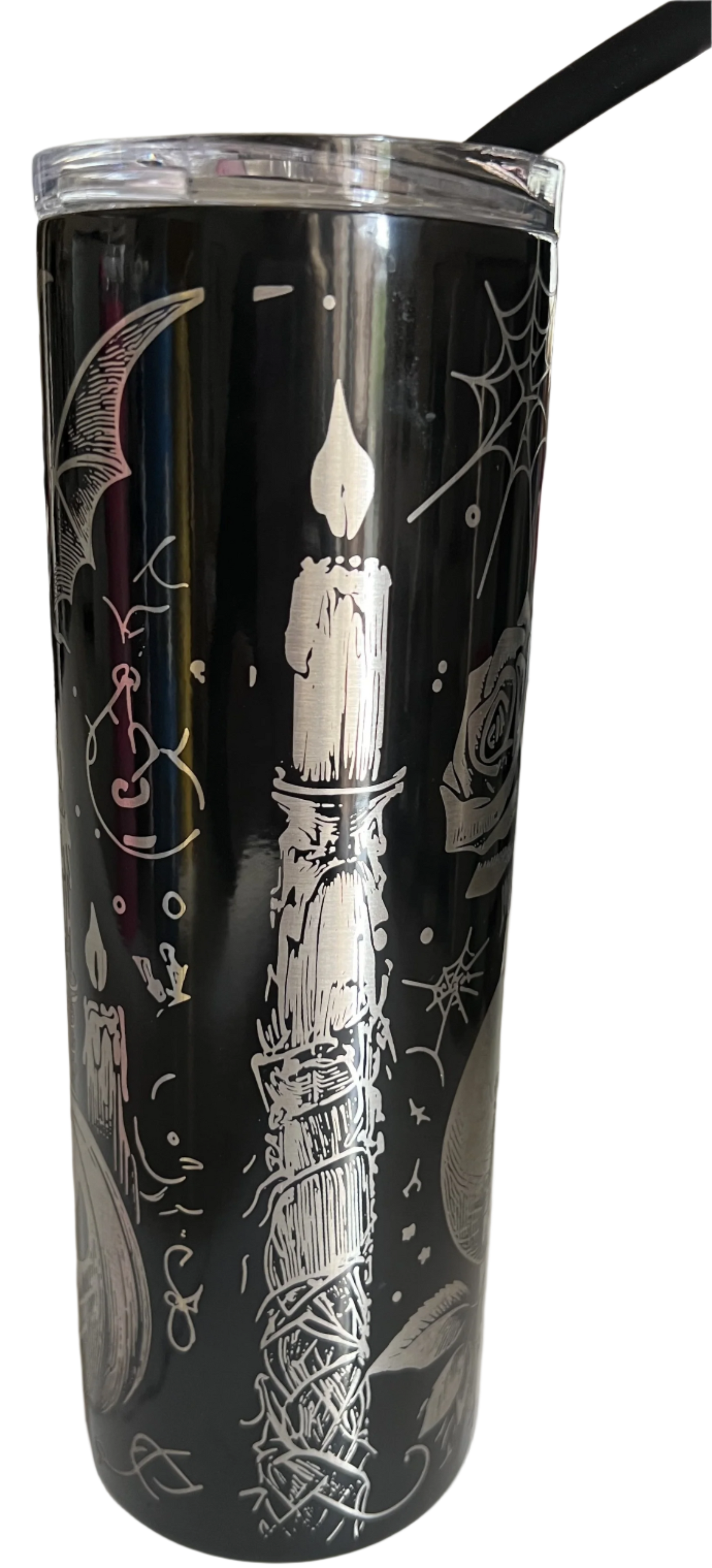 Engraved Black Candle Theme 20 oz Tumbler