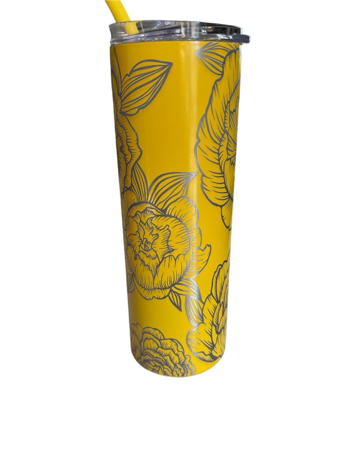 Custom Engraved Flower Theme Tumbler - 20oz