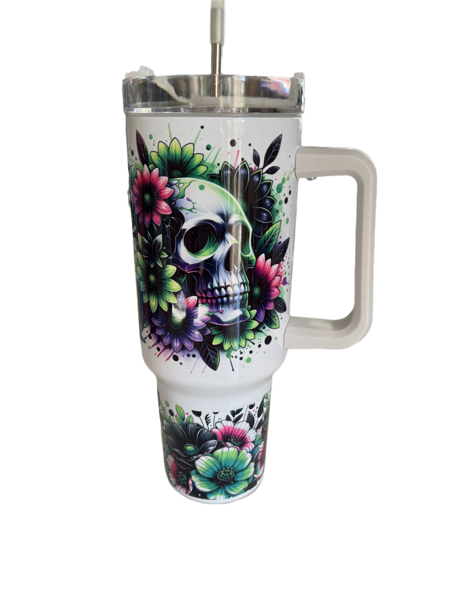 Witch and Pumpkins 40 oz Full Wrap Sublimated Tumbler with Handle